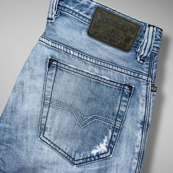 Diesel Jeans Mens‎ 28x34 (33" Inseam) Safado Slim Straight Distressed Thrashed - Picture 13 of 16